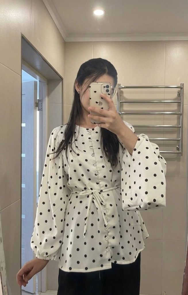 Polka dot dress and matching handbag handcrafted by Shahzoda